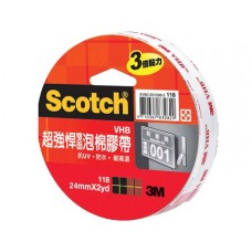 《3M》Scotch 24mm雙面泡棉膠帶 118(卷)